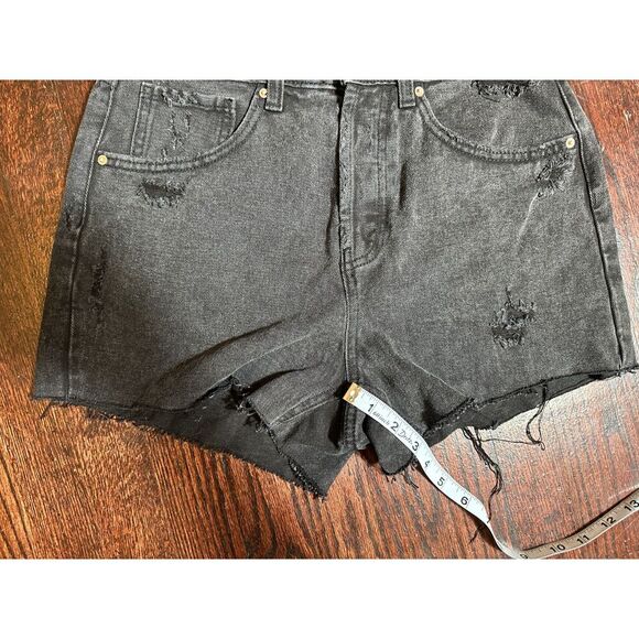 Wild Fable Super High Rise Cut Off Shorts Black Denim Size 4 - Picture 9 of 11